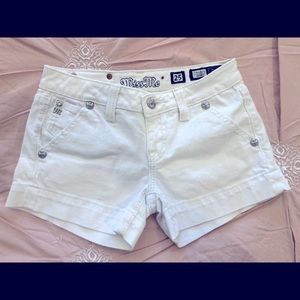 Miss Me white denim shorts sz 25